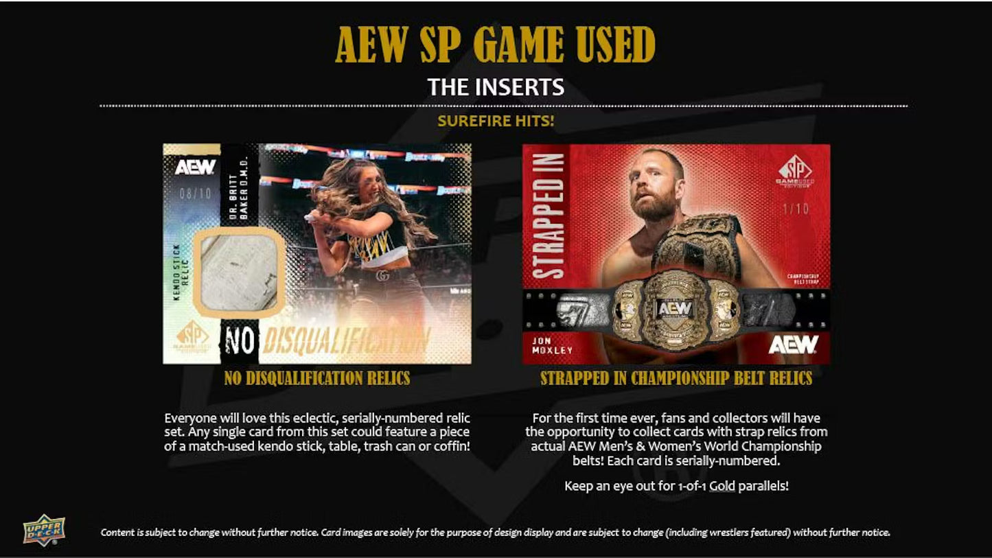 2025 Upper Deck AEW SP Game Used All Elite Wrestling Hobby Box