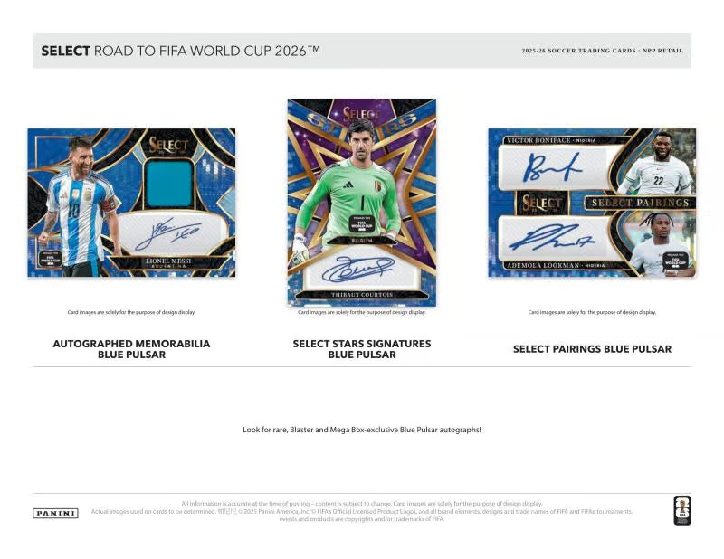 2025/26 Panini Select Road to FIFA World Cup Fußball Mega Box