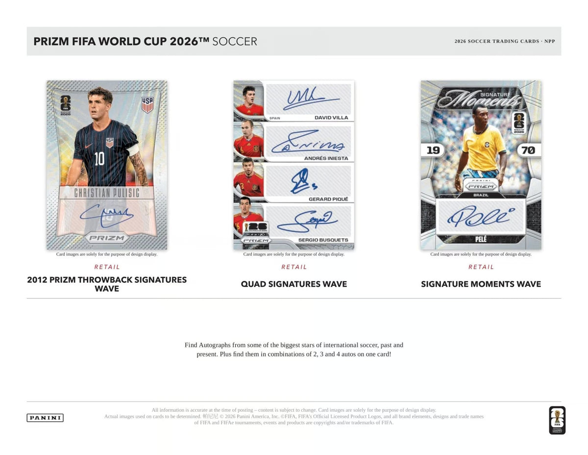 2026 Panini Prizm FIFA World Cup Fußball Mega Box
