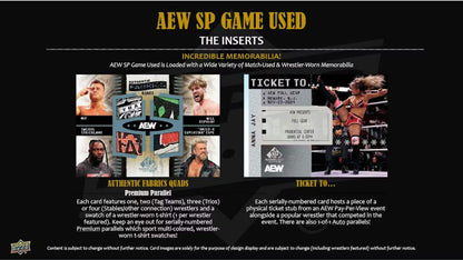 2025 Upper Deck AEW SP Game Used All Elite Wrestling Hobby Box