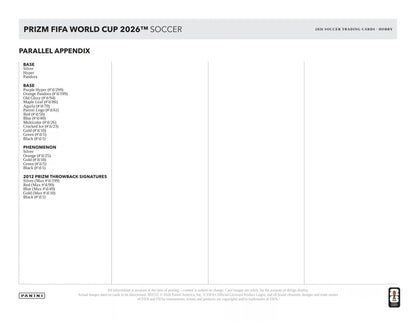 2026 Panini Prizm FIFA World Cup Fußball Mega Box